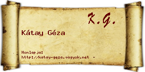 Kátay Géza névjegykártya