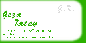 geza katay business card